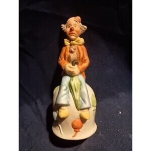 Vintage Porcelain Clown Bell Figurine